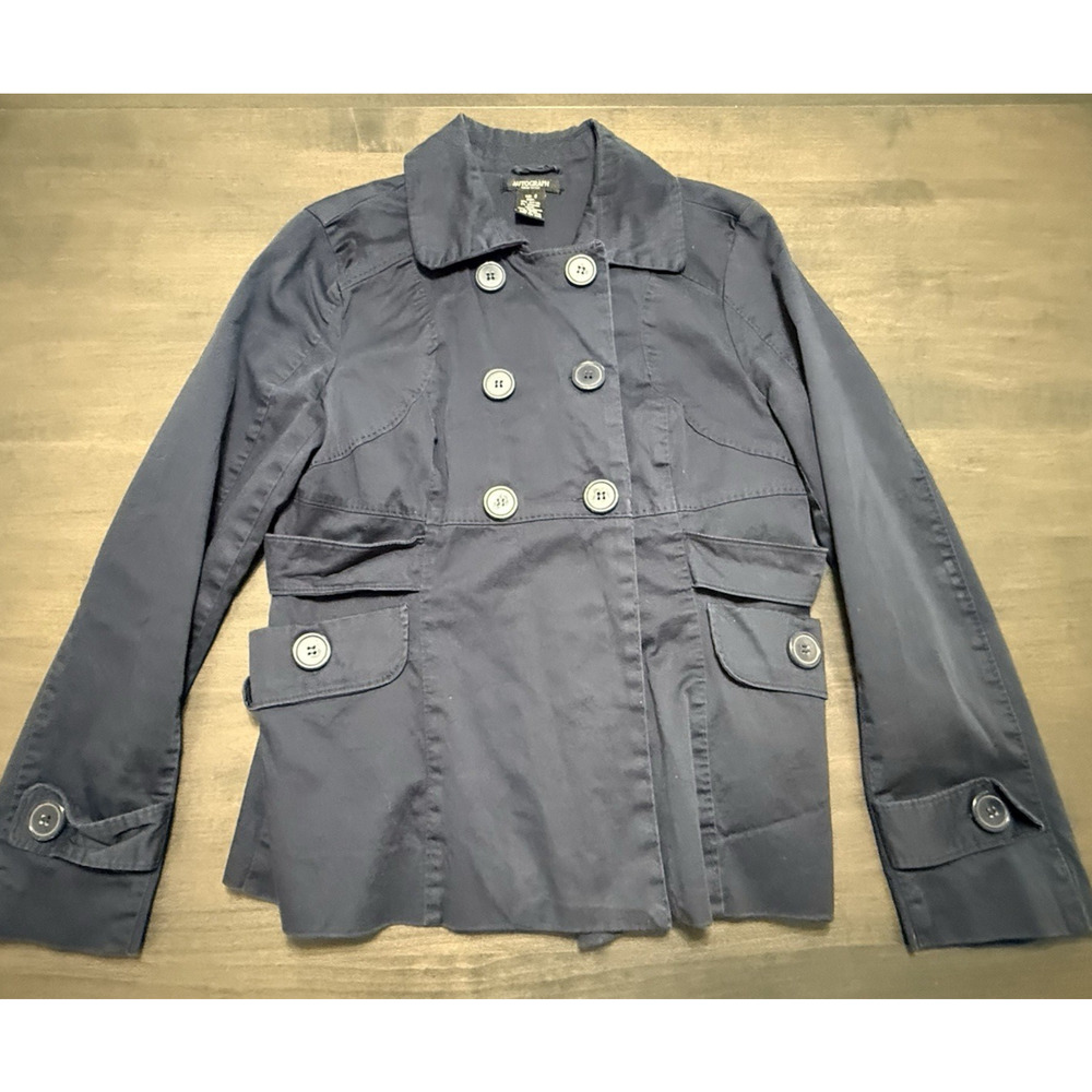 Autograph New York Double Breasted Peacoat Small Navy